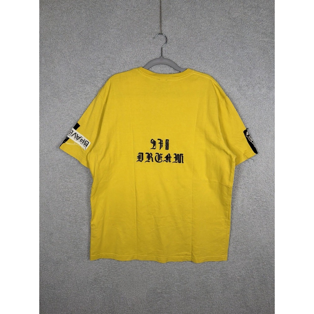 Diesel Electronic Tekno Rave T Shirt Yellow Men Size 2XL Patchwork - Picture 5 of 5